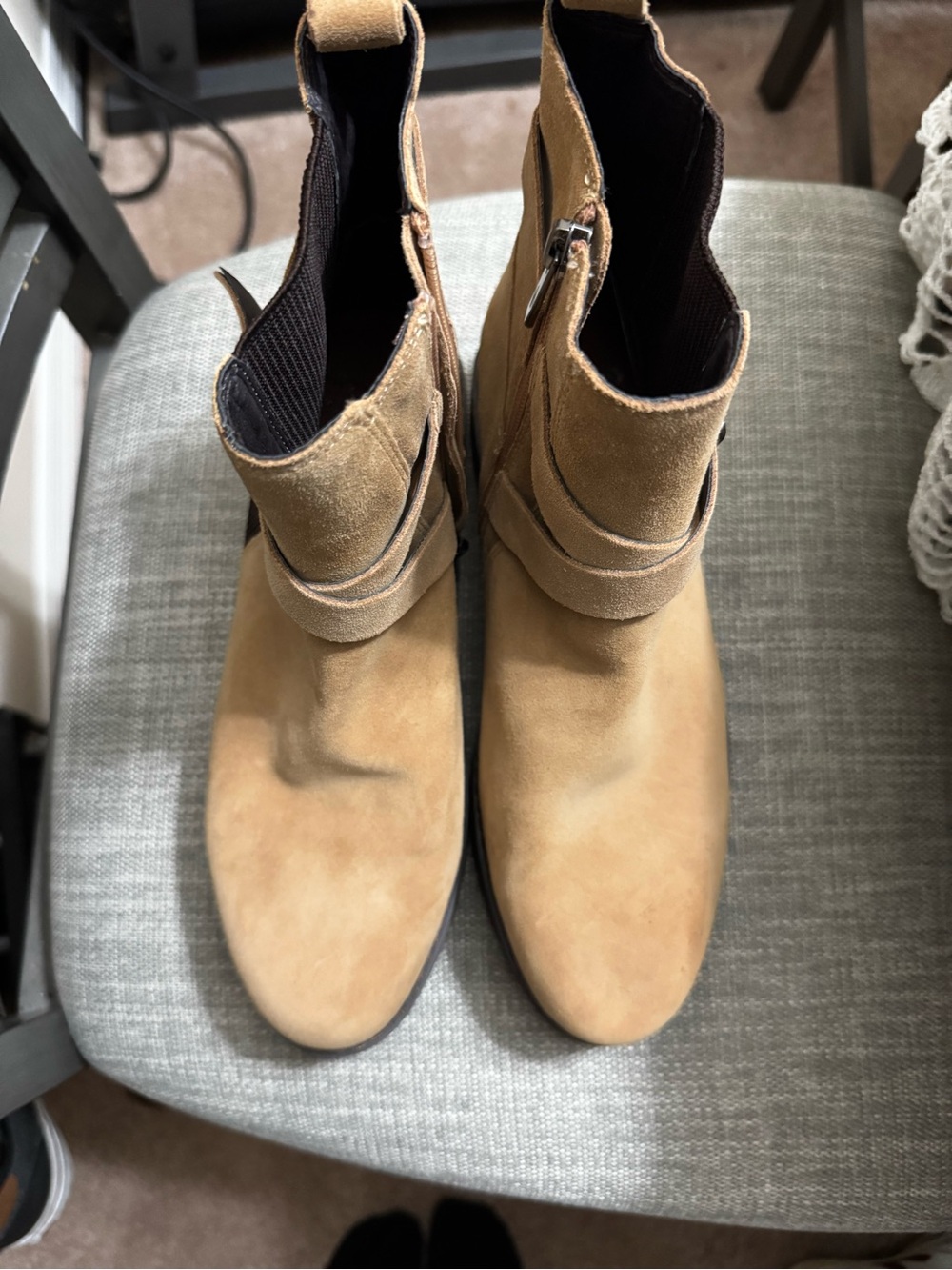 Donald J. Pliner Suede Ankle Boots in Tan